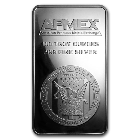 100 oz Silver Bar - APMEX (Struck) 100 oz Silver Bar - APMEX (Struck)